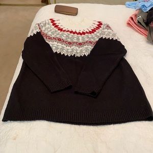 J. Jill XL Fair Isle sweater. Black, red, cream, gray